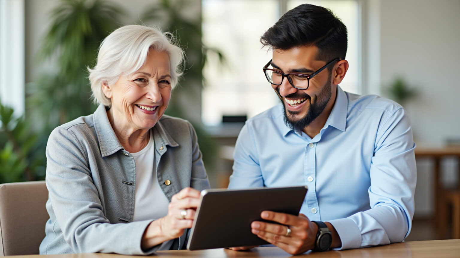 Cotação de Plano de Saúde Online: É Seguro ou Melhor Falar com Corretor? Idosa cotando plano de saúde online com corretor.