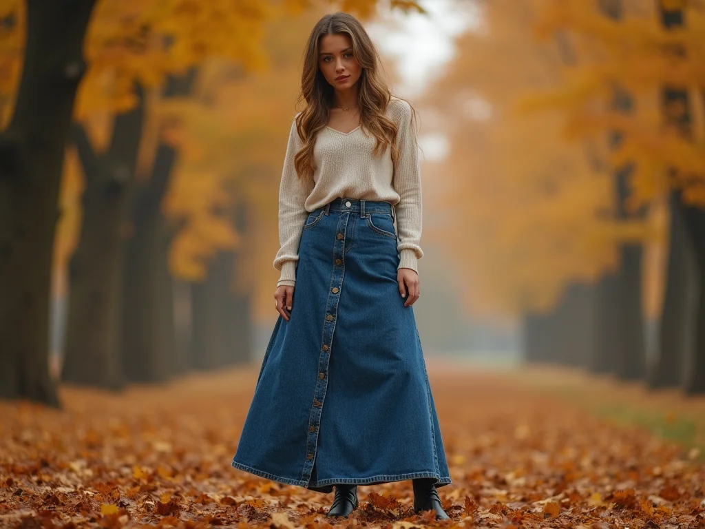 Saia Jeans Longa: Looks de Outono Que Vão Te Surpreender Saia Jeans Longa: Looks de Outono Que Vão Te Surpreender
