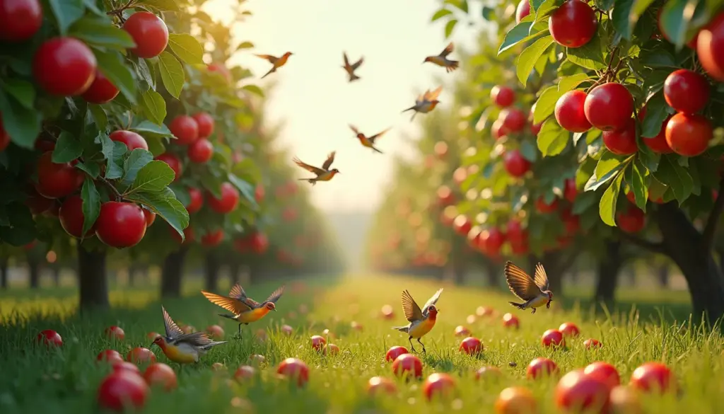 Pomar Cheio de Vida: Frutas Que Atraem Pássaros!
