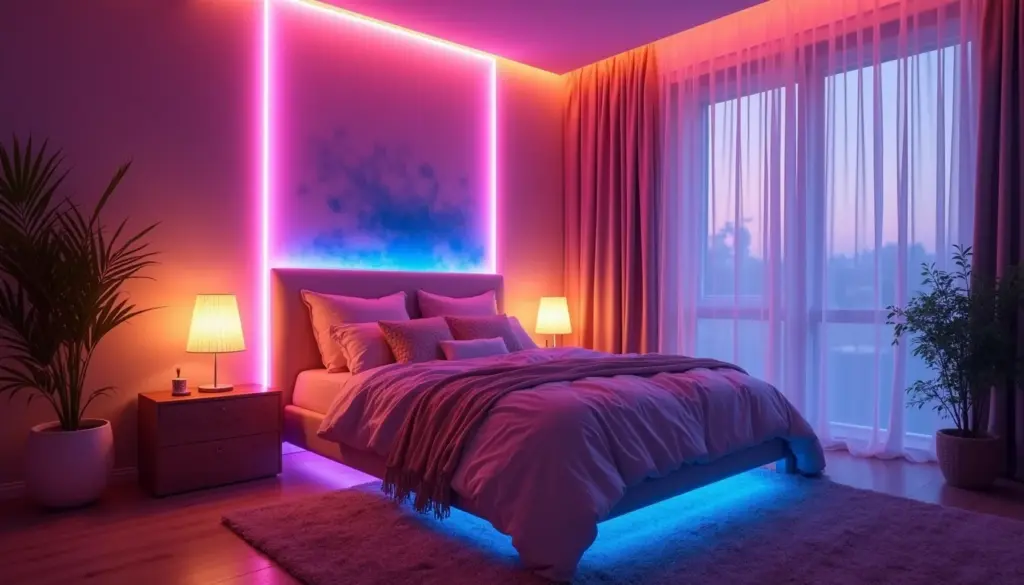 Quarto dos Sonhos: Luzes de LED que Transformam o Ambiente
