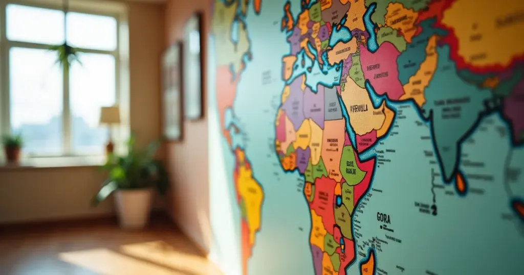 Ideias de Decoração com Mapas Mundi: Transforme Seu Lar! Ideias de Decoração com Mapas Mundi: Transforme Seu Lar!