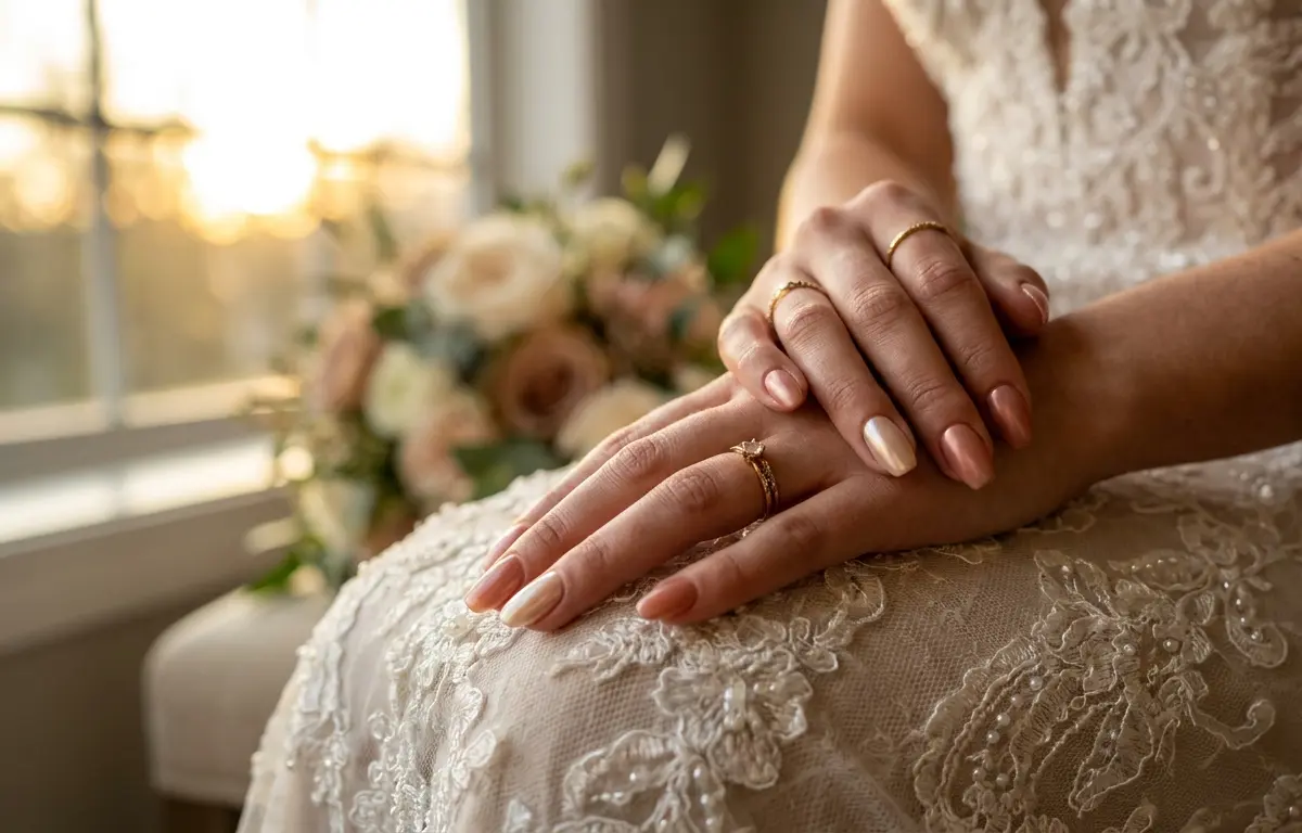 Unhas de noiva em gel elegantes para 2026