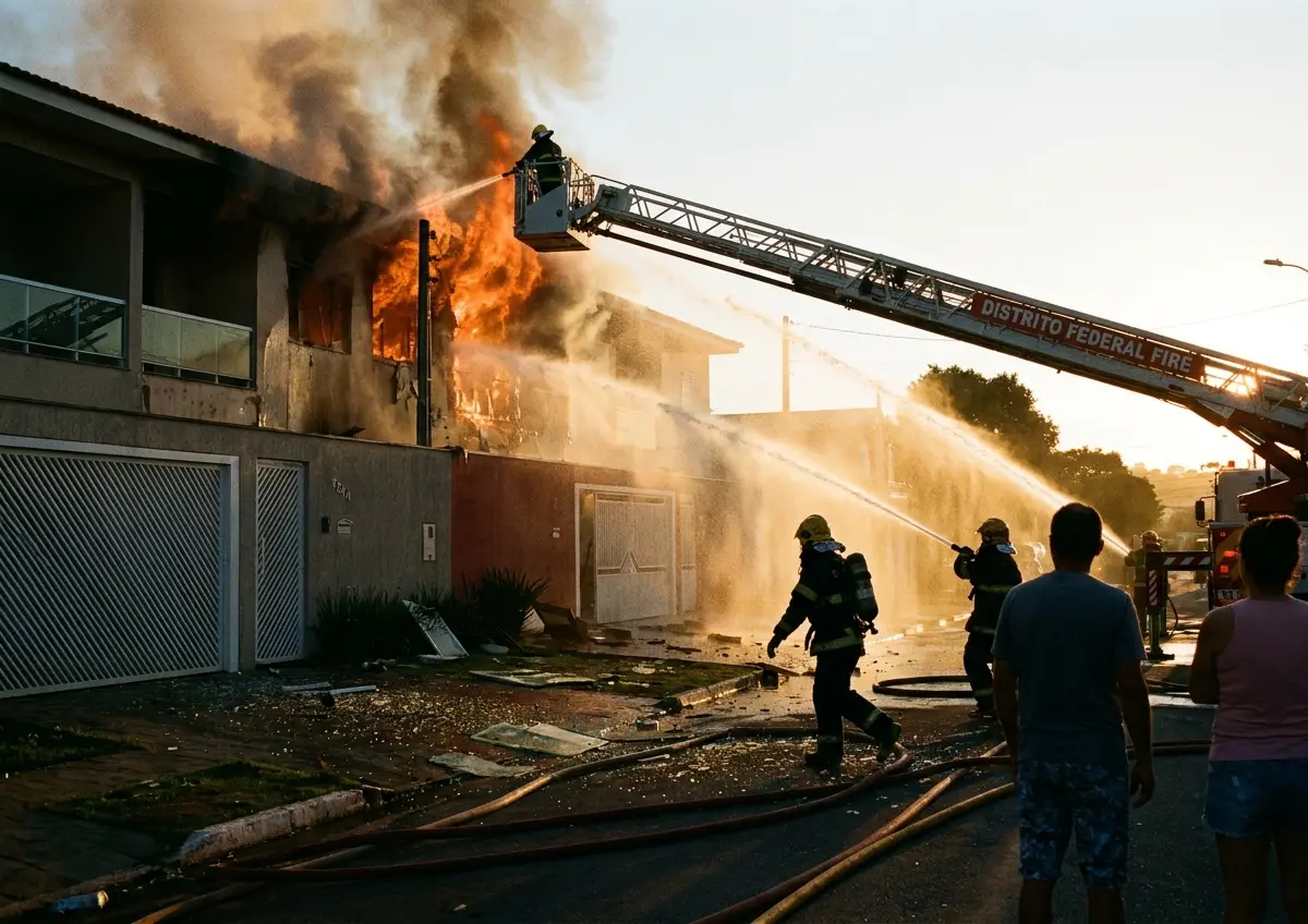 Bombeiros do DF atuam em incêndios residenciais
