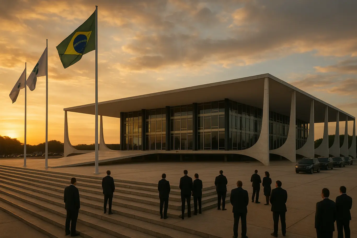 Fachada do Supremo Tribunal Federal ao entardecer