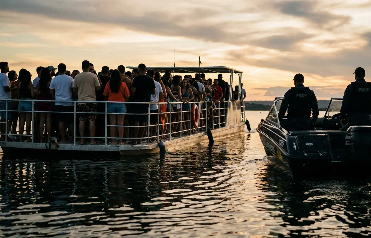 PMDF apreende barco superlotado no Lago Paranoá