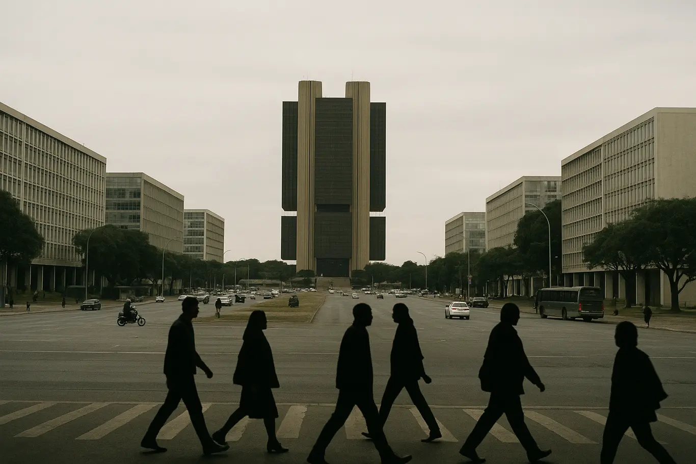 Panorama da Esplanada dos Ministérios com o prédio do Banco Central