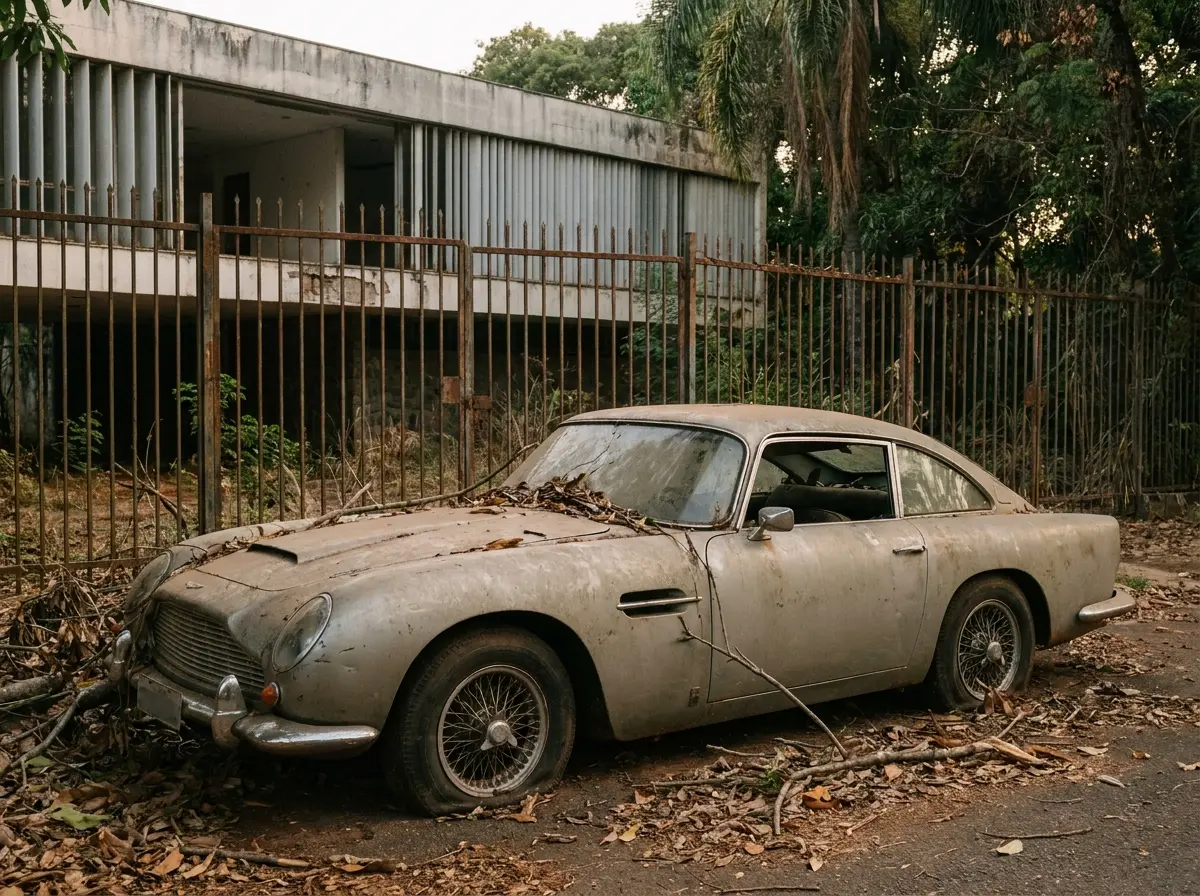 Porsche abandonado em mansão de Brasília