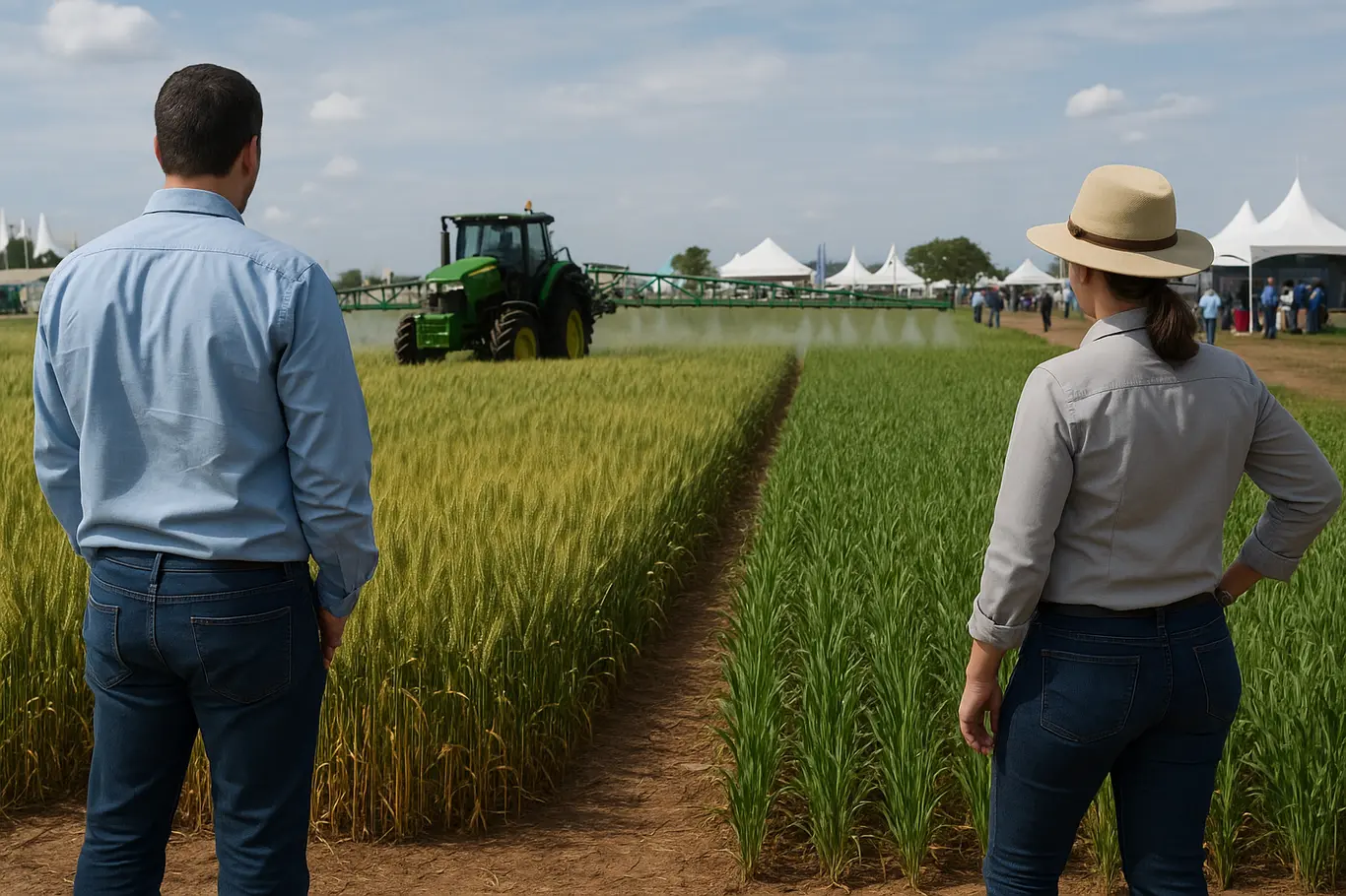 Demonstração de campo com faixas comparativas tratada e não tratada