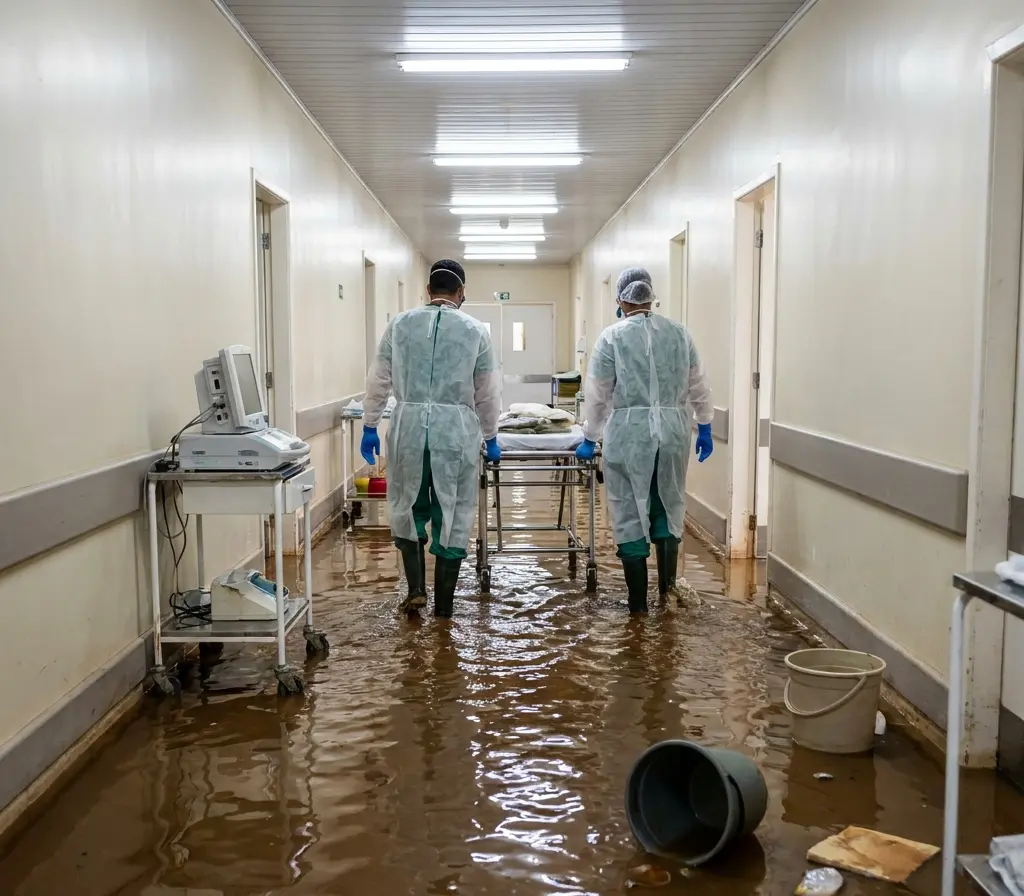 Hospital do Paranoá sofre com alagamento de esgoto