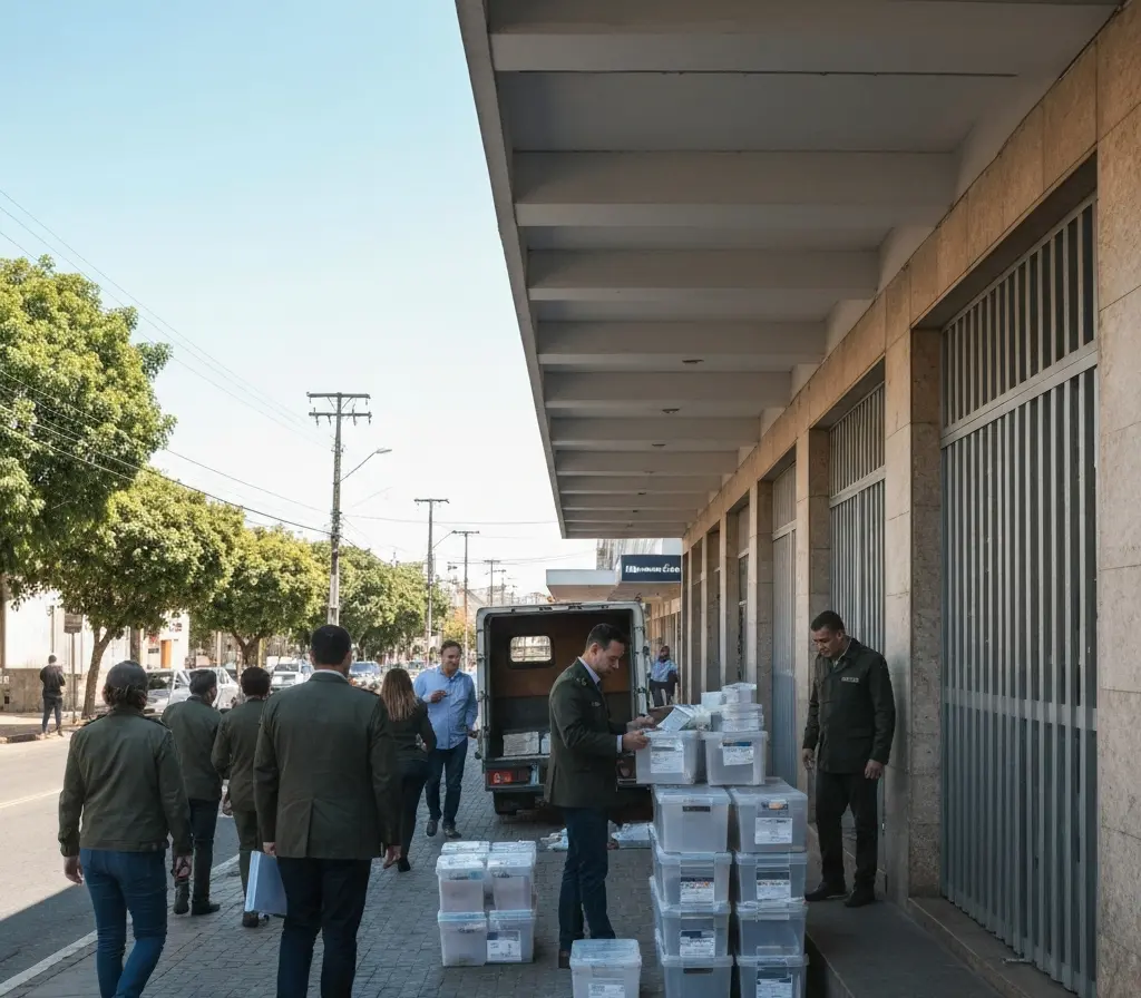 GDF busca transferir centro pop da Asa Sul e pode mudar rotas de atendimento Fachada do centro de acolhimento na Asa Sul com equipe municipal de costas