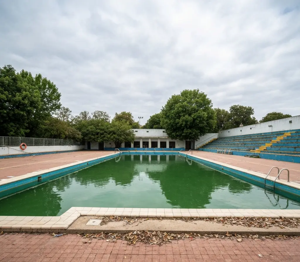 Piscinas da Água Mineral fechadas há 4 meses; DF perde opção de lazer Piscina pública da Água Mineral fechada com água turva e cadeado na grade