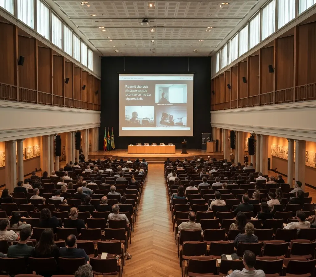 Museu Nacional discute digitalização de acervos e amplia acesso em Brasília Plateia de costas em debate sobre digitalização no auditório do Museu Nacional