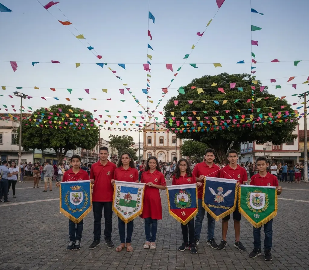 Quadrilhas de Ceilândia e Taguatinga vão a Campina e geram empregos no DF Apresentação de quadrilhas juninas ao ar livre com figurinos coloridos, rostos desfocados